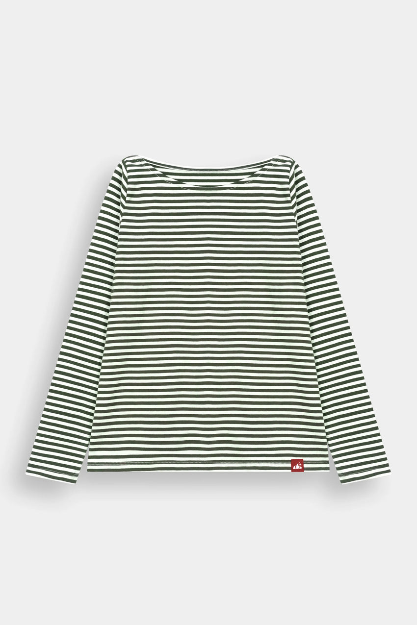 essential boat neck stripe tee