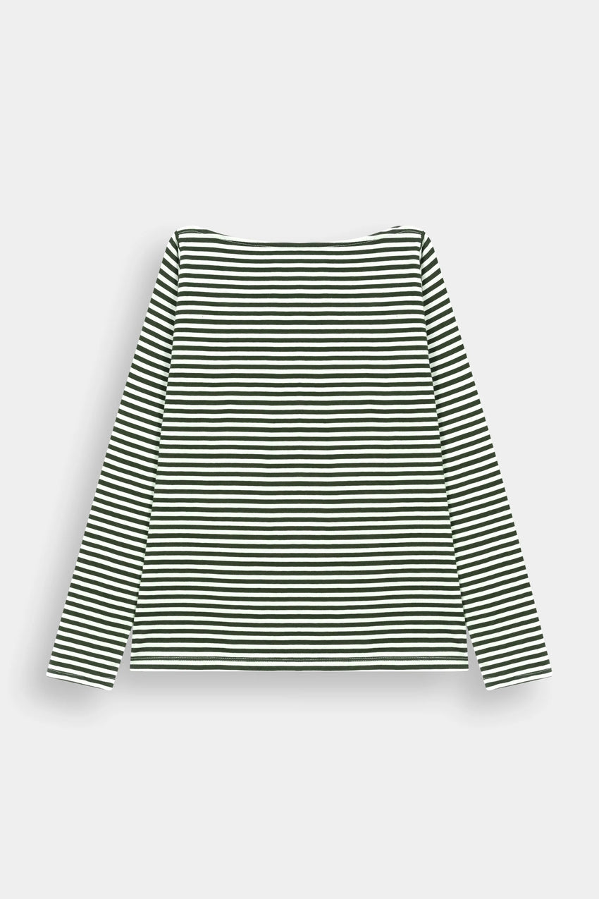 essential boat neck stripe tee