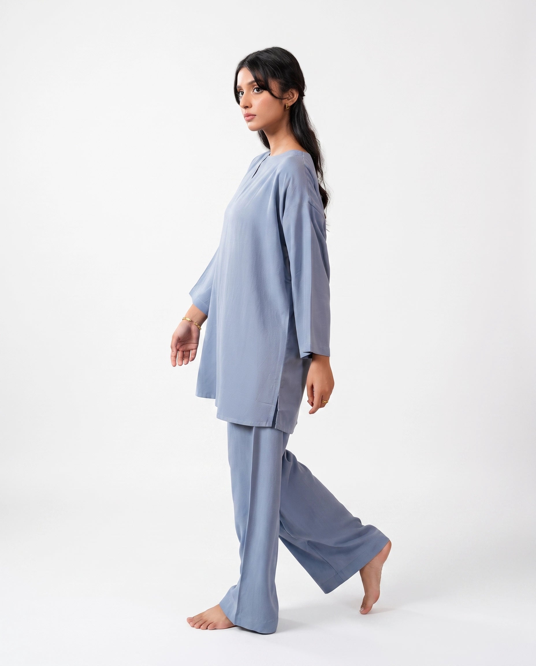 Pastel Blue Linen Co-Ord Set
