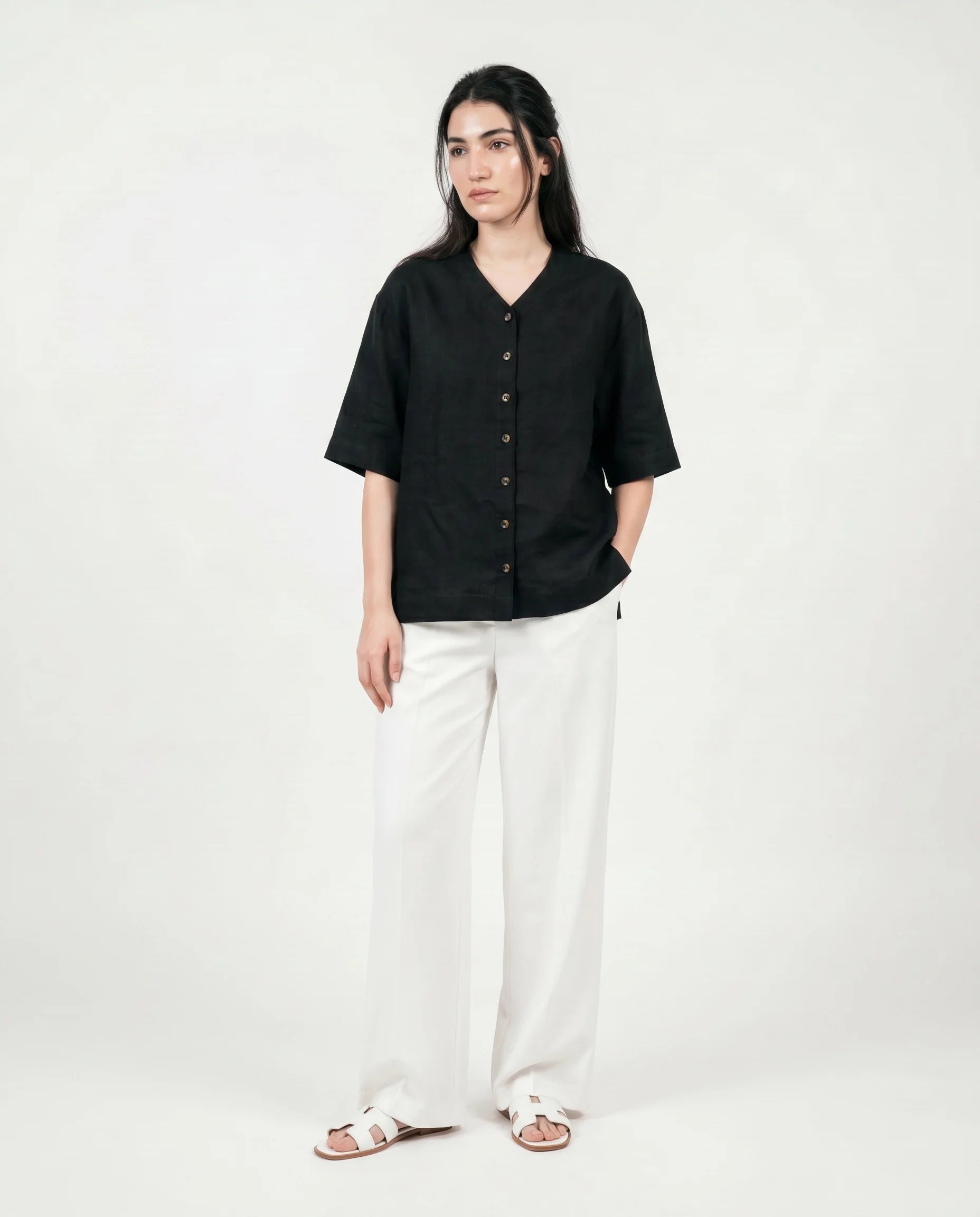 linen button shirt