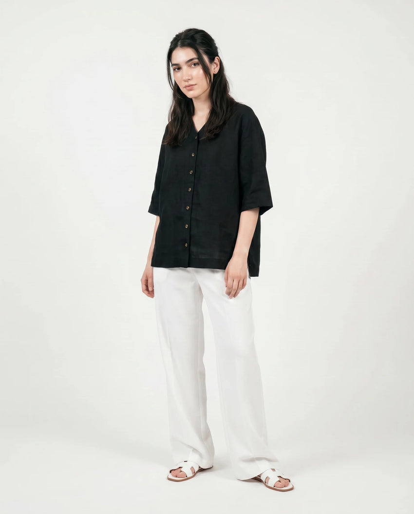 linen button shirt